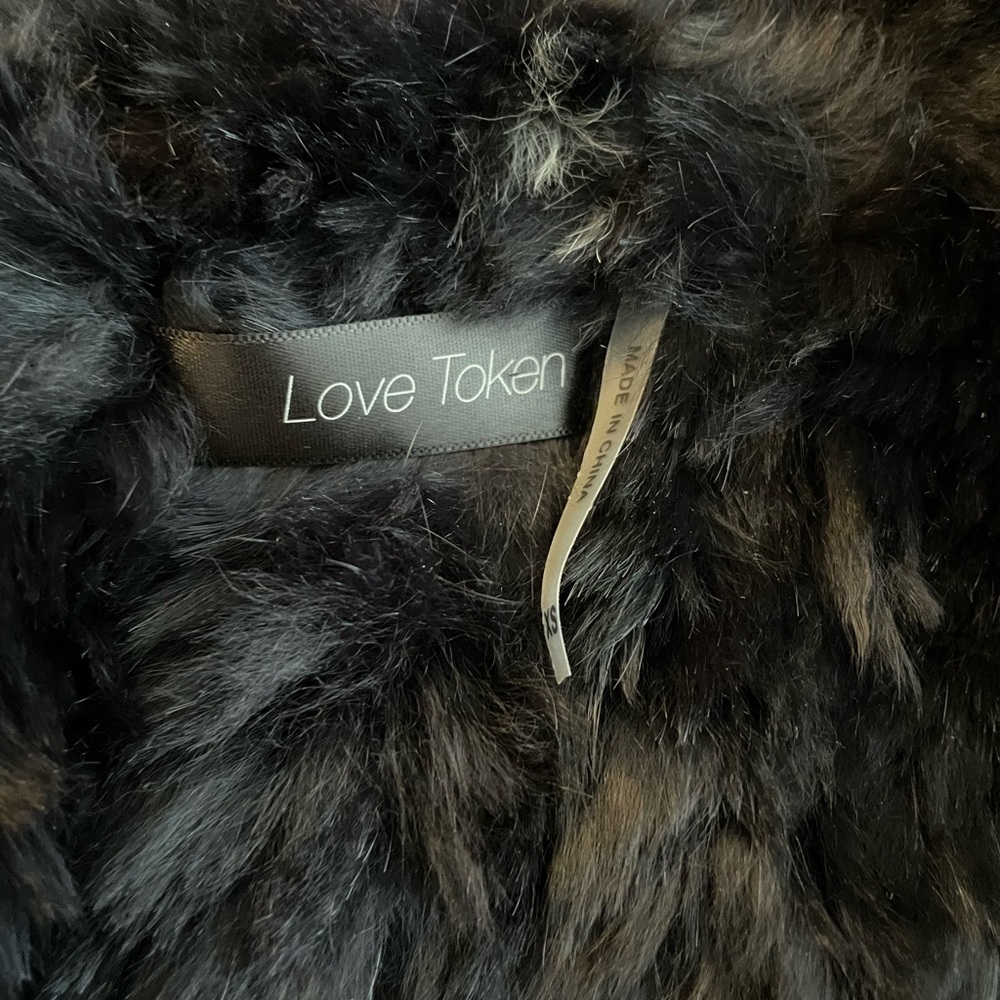 Love token real rabbit fur ombré vest
